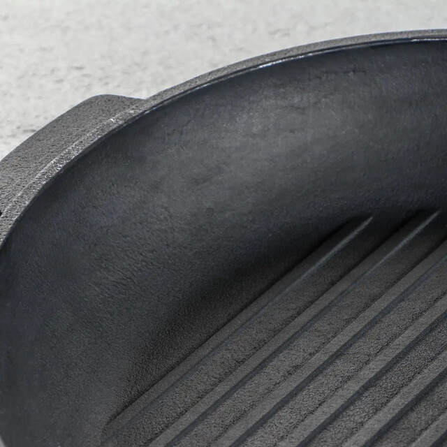 Maysternya Grillpan gietijzer met houten handvat ø 24 x 4 cm zwart 3192372 large