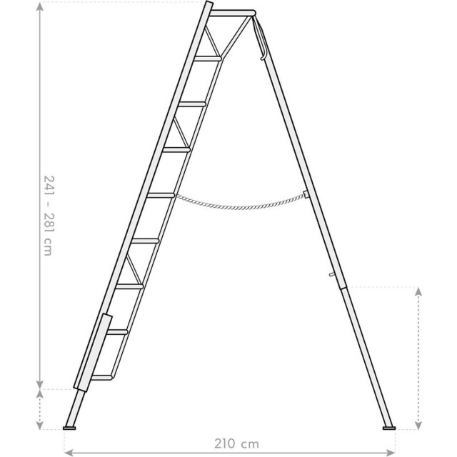 Niwaki 3-poot tuinladder 270 cm in hoogte verstelbaar plukladder nw02700 3049057 large