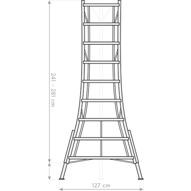 Niwaki 3-poot tuinladder 270 cm in hoogte verstelbaar plukladder nw02700 3049057 large