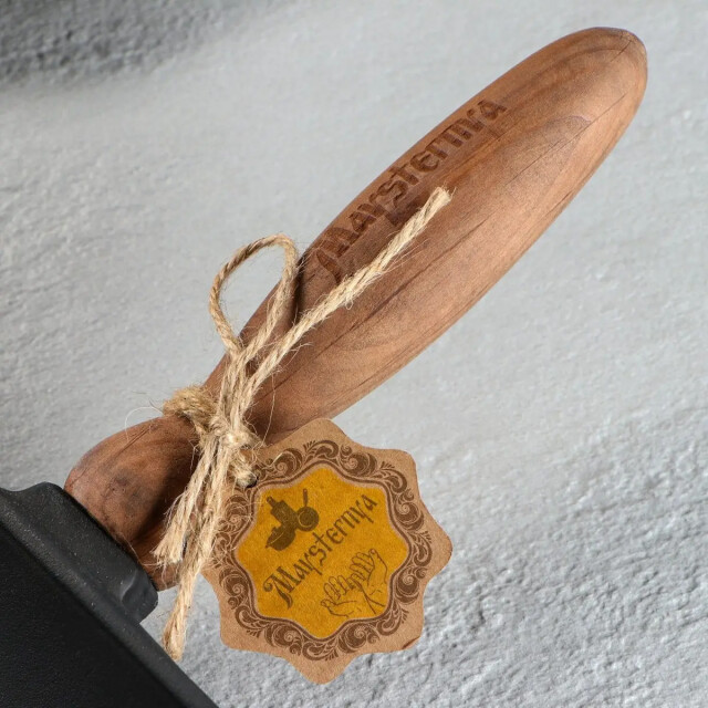 Maysternya Grillpan gietijzer met houten handvat 28 x 28 x 4 cm zwart 3192373 large
