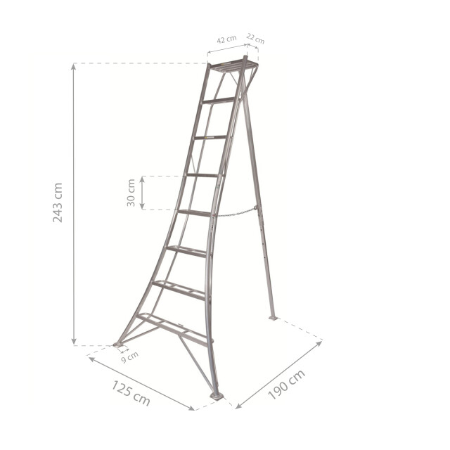 Niwaki Driepoot tuinladder 240 cm snoeiladder tripod ladder plukladder 3169345 large