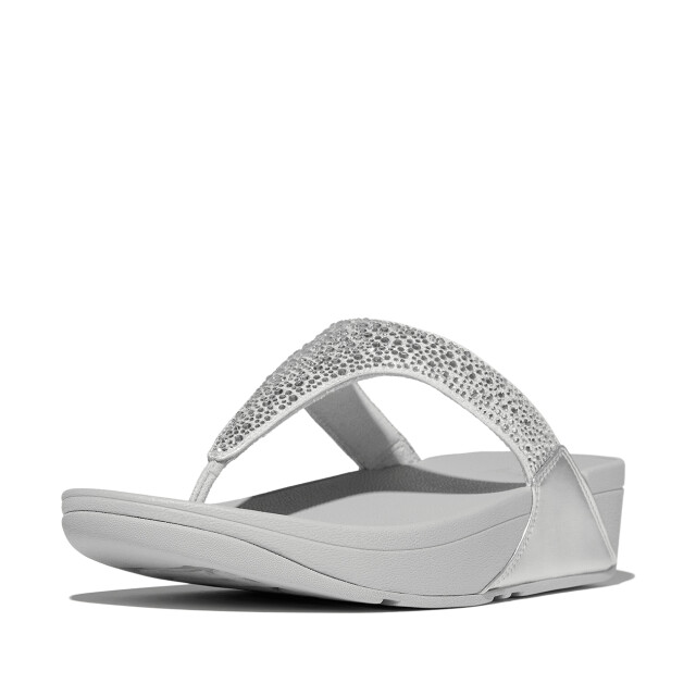 FitFlop Lulu crystal-mix toe-post sandals JE3 large