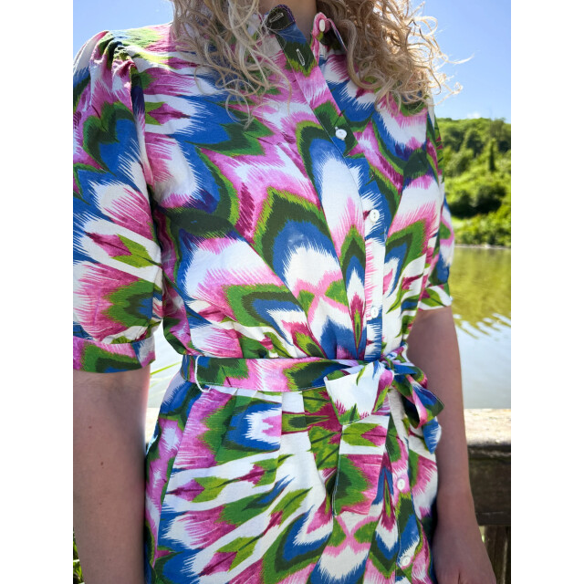 Geisha 57342-20 718 dress ecru/lilac/blue 57342-20 718 large