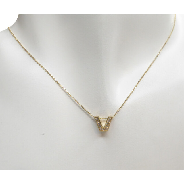 Christian Gouden ketting met v zirkonia hanger 39C503-0626JC large