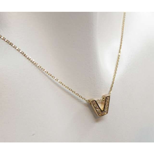 Christian Gouden ketting met v zirkonia hanger 39C503-0626JC large