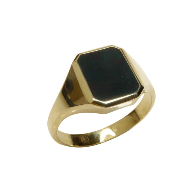 Christian Gouden cachet ring met heliotroop 02Q49V8-0132J large