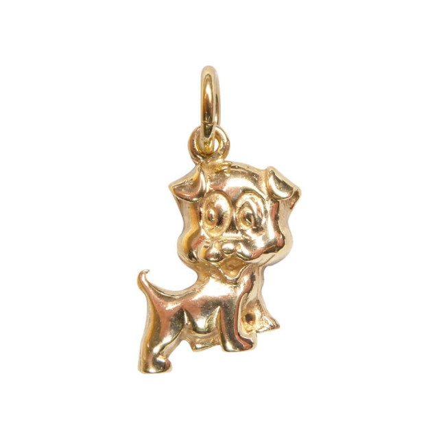 Christian 14 karaats gouden hond hanger 9D83-862221F large