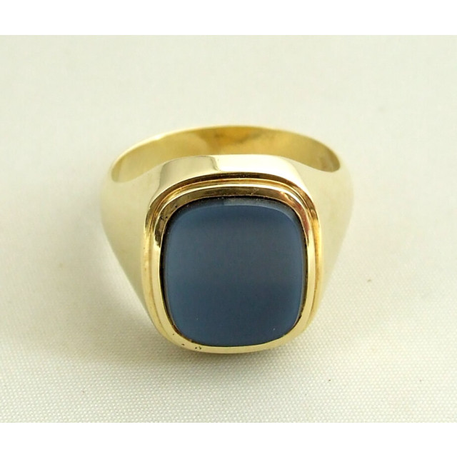 Christian Gouden ring met lichtblauwe lagensteen 8694 large