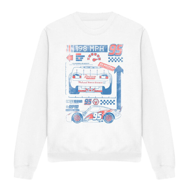 Cars Unisex volwassene 198 mph bliksem mcqueen sweatshirt UTTV15049_white large