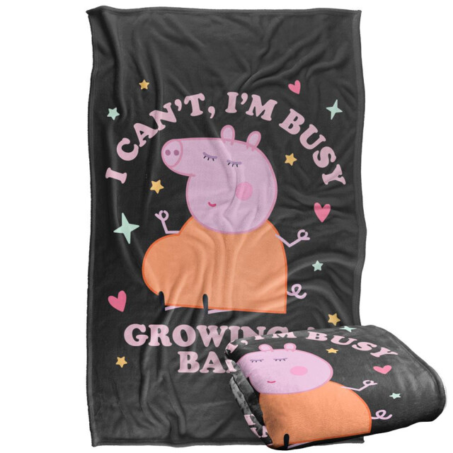 Peppa Pig Bezig met het kweken van een baby-mama-varken deken UTTV15196_white large