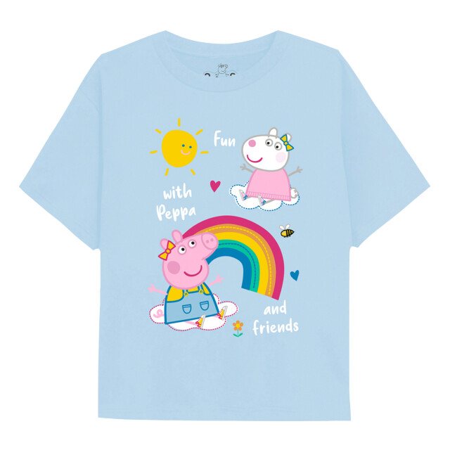 Peppa Pig Meisjes regenbogen & vriendjes t-shirt met lange mouwen UTTV2169_lightblue large