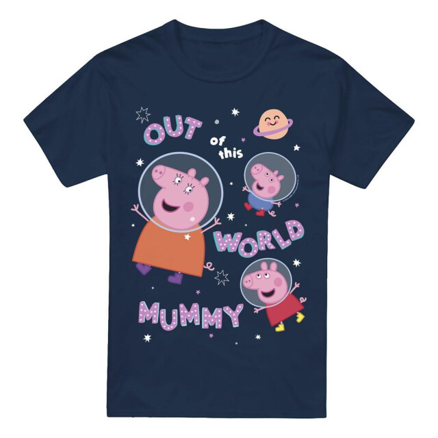 Peppa Pig Heren is buiten deze wereld mummie varken t-shirt UTTV5155_navy large