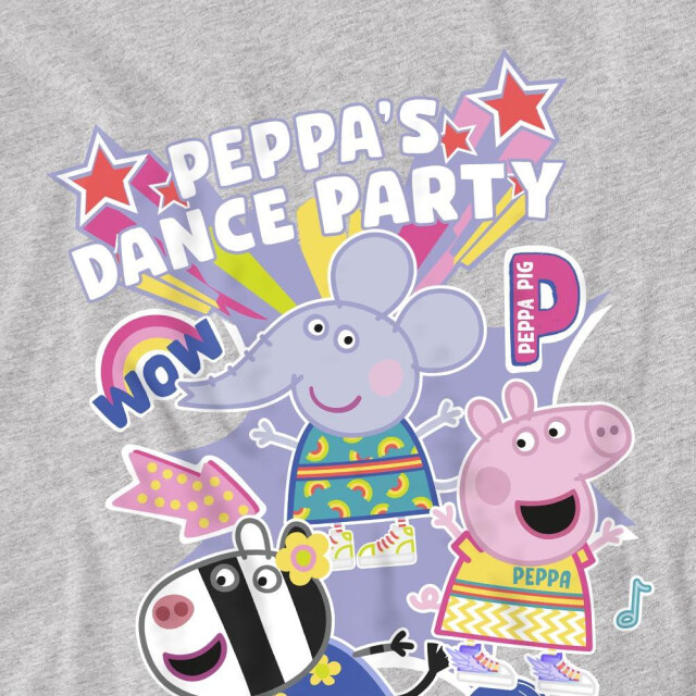 Peppa Pig Kinderen/kinderen dansfeest t-shirt UTTV5159_sportheather large