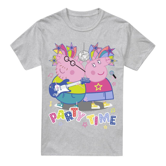 Peppa Pig Heren party time mama varken papa varken t-shirt UTTV5150_sportheather large