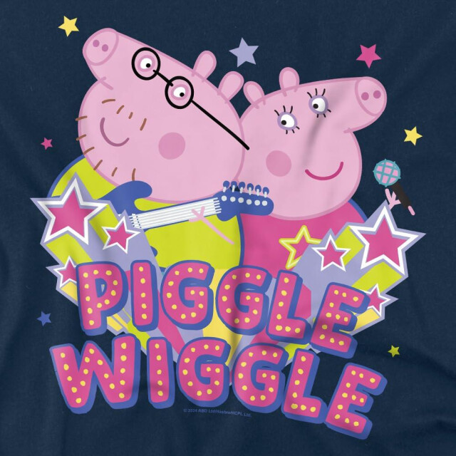Peppa Pig Heren piggle wiggle mama varken papa varken t-shirt UTTV5151_navy large
