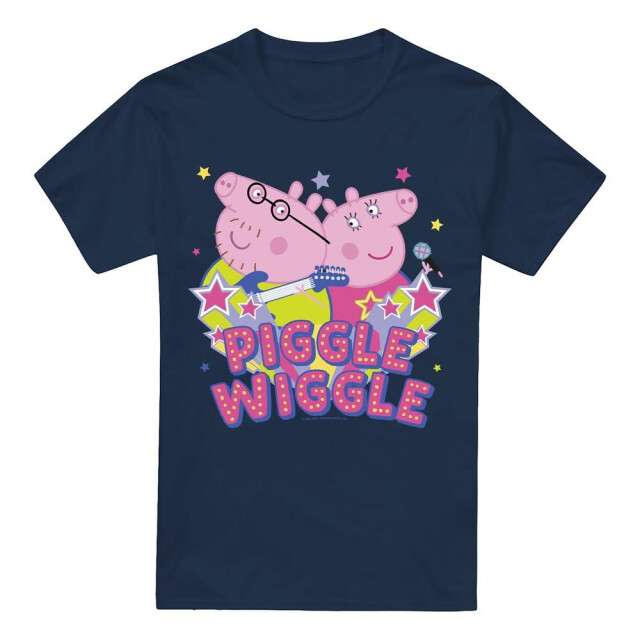 Peppa Pig Heren piggle wiggle mama varken papa varken t-shirt UTTV5151_navy large