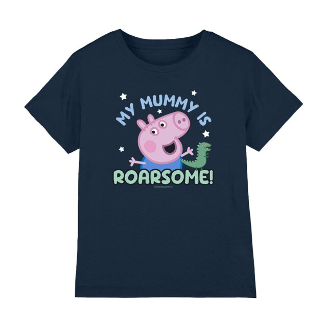 Peppa Pig Kinderen/kinderen my mama is roarsome george pig t-shirt UTTV5148_navy large