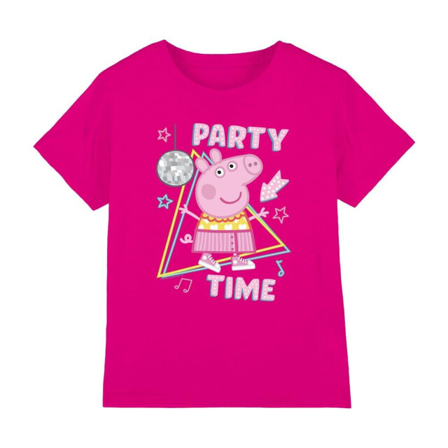 Peppa Pig Kinderen/kinderen party time disco t-shirt UTTV5058_fuchsia large