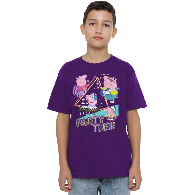 Peppa Pig Kinderen/kinderen party time familie t-shirt UTTV5146_purple large