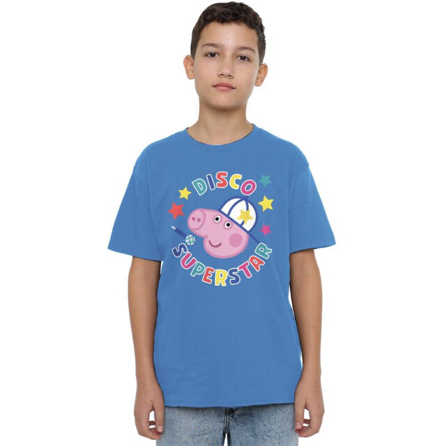 Peppa Pig Kinderen/kinderen superstar george varken disco t-shirt UTTV5147_turquoise large