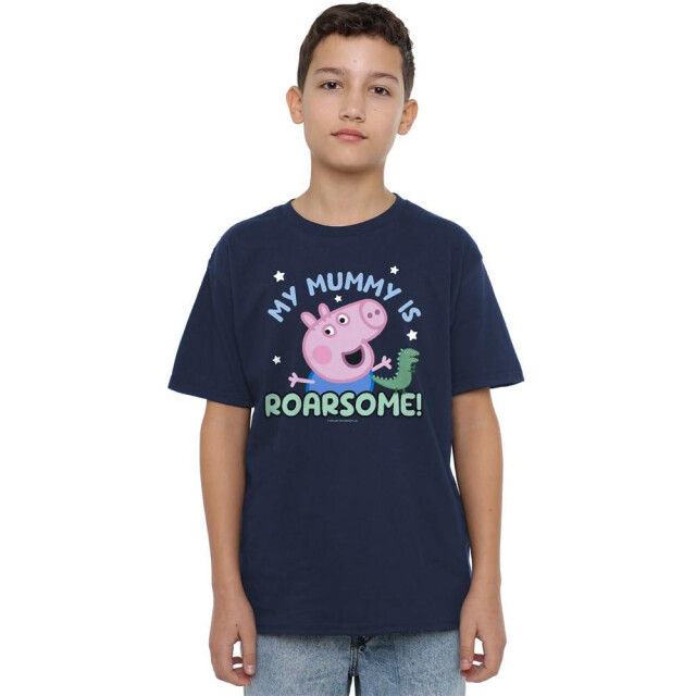 Peppa Pig Kinderen/kinderen my mama is roarsome george pig t-shirt UTTV5148_navy large