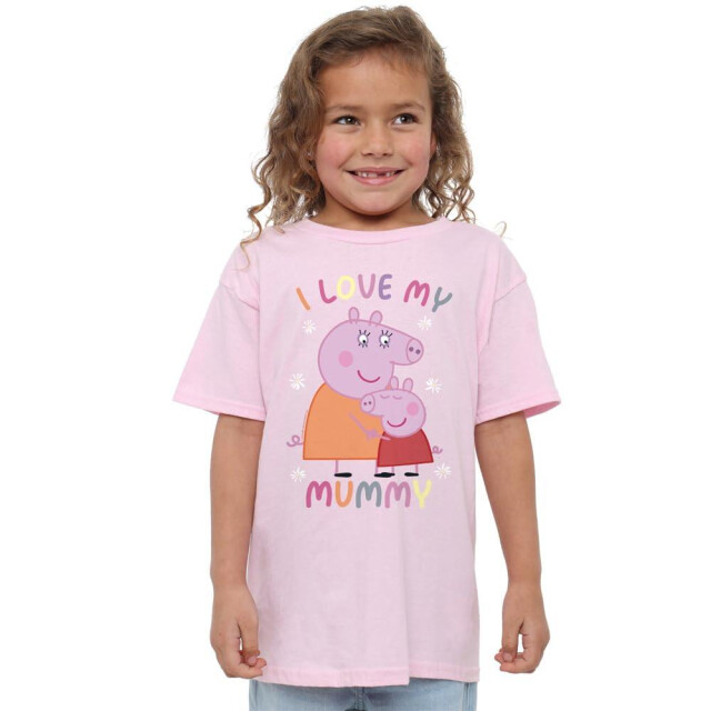 Peppa Pig Kinderen/kinderen ik hou van mijn mama t-shirt UTTV5157_lightpink large