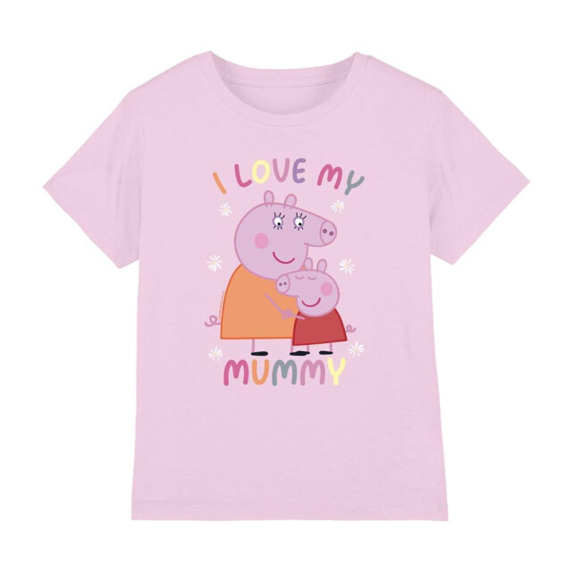 Peppa Pig Kinderen/kinderen ik hou van mijn mama t-shirt UTTV5157_lightpink large