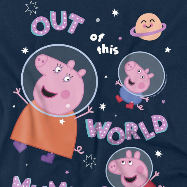 Peppa Pig Heren is buiten deze wereld mummie varken t-shirt UTTV5155_navy large