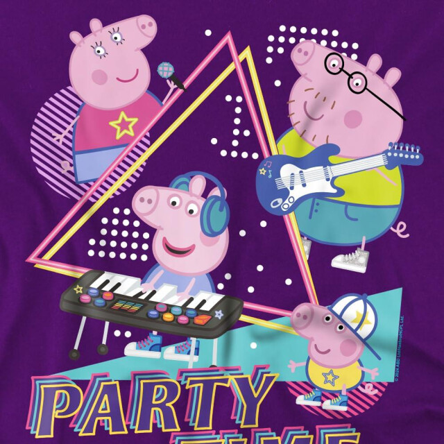 Peppa Pig Kinderen/kinderen party time familie t-shirt UTTV5146_purple large