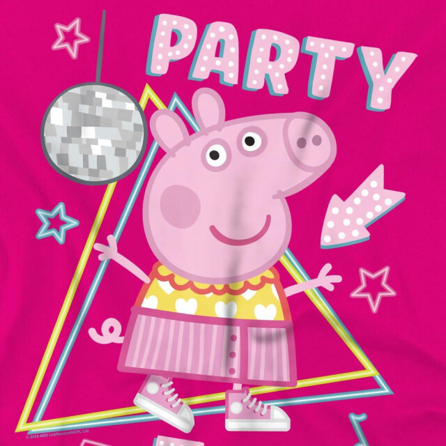 Peppa Pig Kinderen/kinderen party time disco t-shirt UTTV5058_fuchsia large