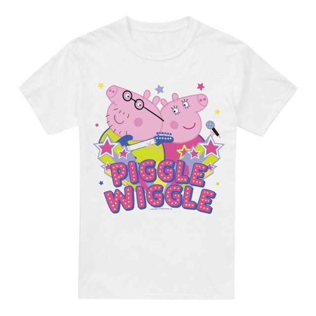 Peppa Pig Heren piggle wiggle mama varken papa varken t-shirt UTTV5152_white large