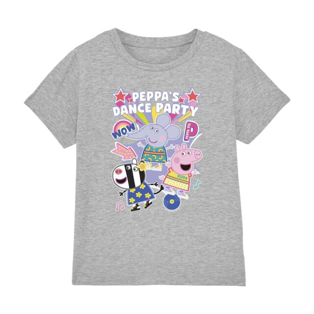 Peppa Pig Kinderen/kinderen dansfeest t-shirt UTTV5159_sportheather large