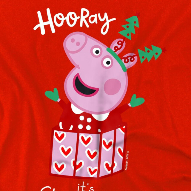 Peppa Pig Kerstmis t-shirt voor kinderen UTTV5022_red large