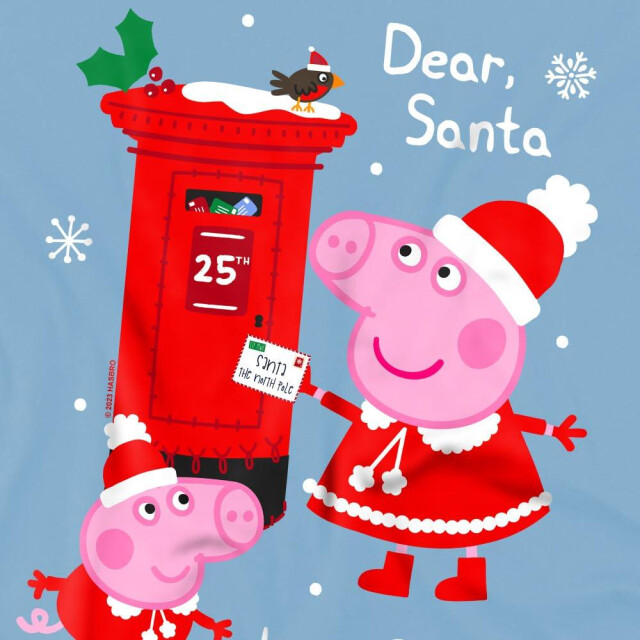 Peppa Pig Kinder/kinder brief aan de kerstman peppa en george t-shirt UTTV5028_skyblue large