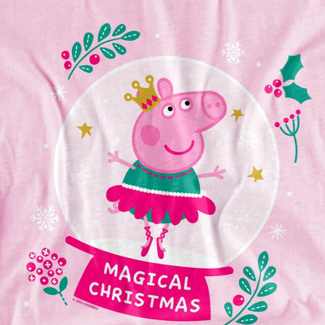Peppa Pig Kinderen/kinderen magisch kerstmis t-shirt UTTV5030_lightpink large