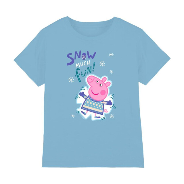 Peppa Pig Kinderen/kinderen sneeuw veel plezier t-shirt UTTV5032_skyblue large