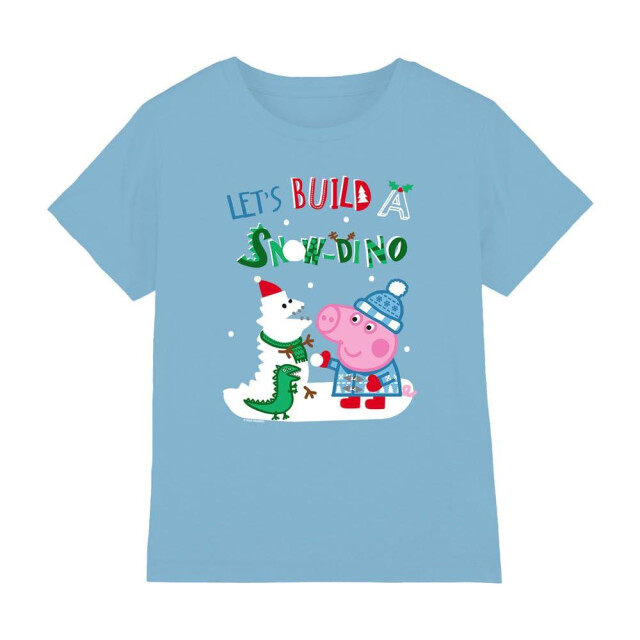 Peppa Pig Kinderen/kinderen sneeuw dinosaurussen george varken t-shirt UTTV5025_lightblue large