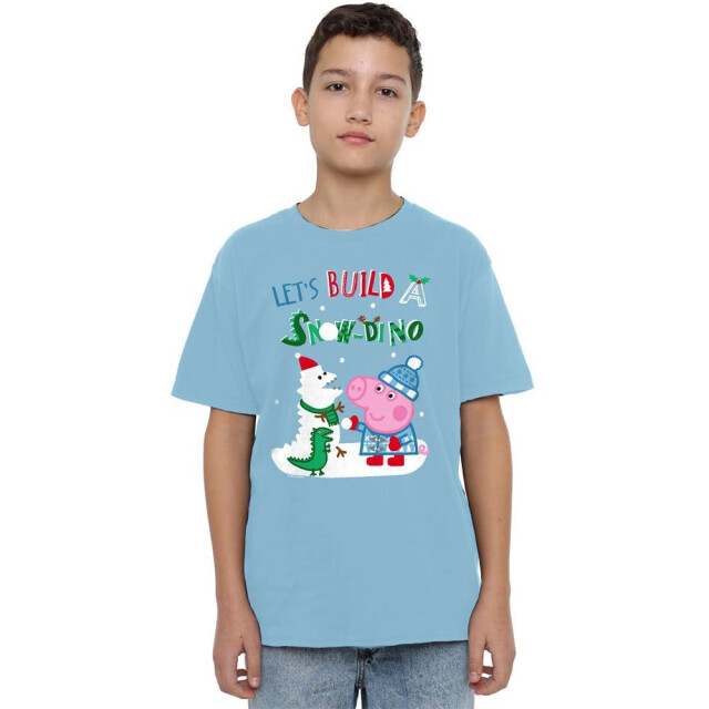 Peppa Pig Kinderen/kinderen sneeuw dinosaurussen george varken t-shirt UTTV5025_lightblue large