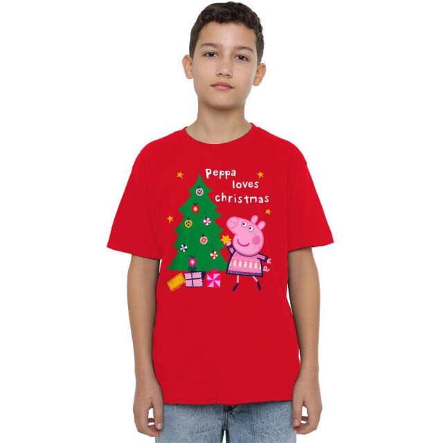 Peppa Pig Kerstboom t-shirt voor kinderen UTTV5029_red large