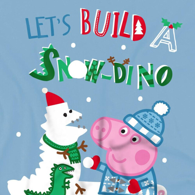 Peppa Pig Kinderen/kinderen sneeuw dinosaurussen george varken t-shirt UTTV5025_lightblue large