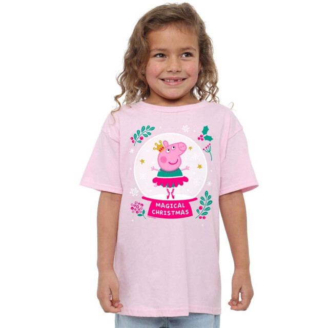 Peppa Pig Kinderen/kinderen magisch kerstmis t-shirt UTTV5030_lightpink large