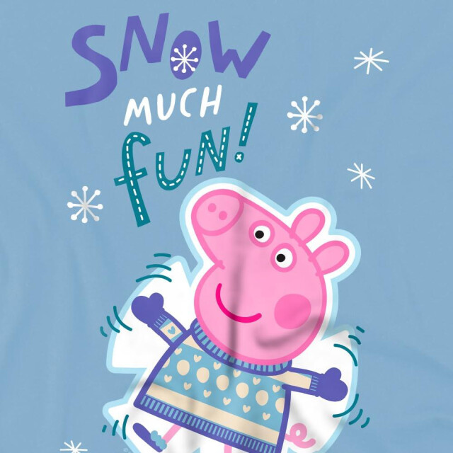 Peppa Pig Kinderen/kinderen sneeuw veel plezier t-shirt UTTV5032_skyblue large