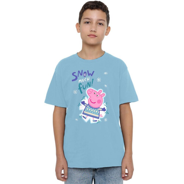 Peppa Pig Kinderen/kinderen sneeuw veel plezier t-shirt UTTV5032_skyblue large