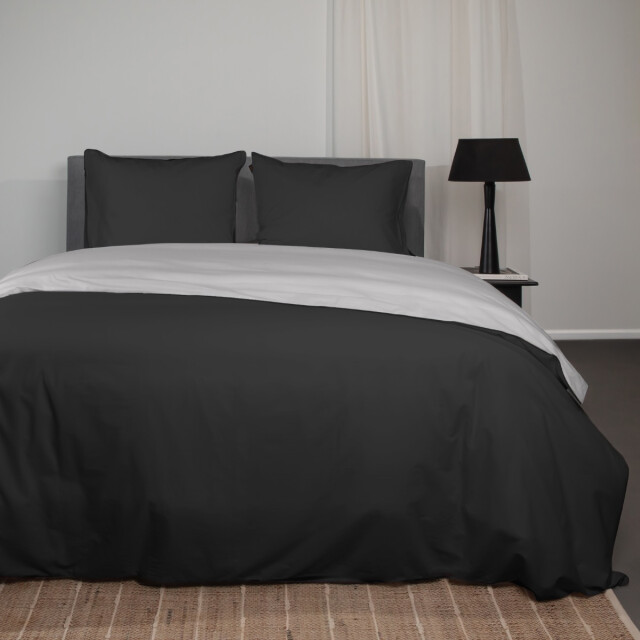 Superieur Dekbedovertrek twin face – zwart / licht 100% katoen - 3195221 large