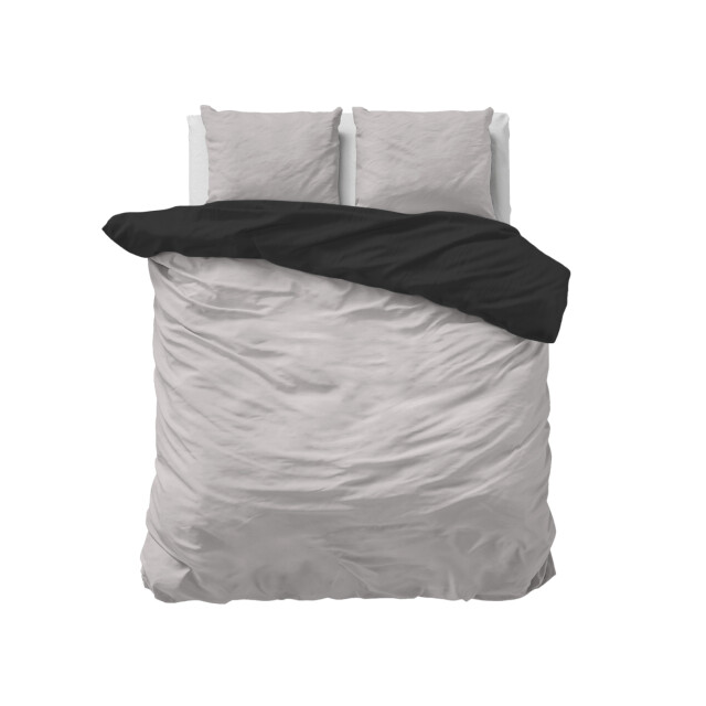 Superieur Dekbedovertrek twin face – zwart / licht 100% katoen - 3195221 large
