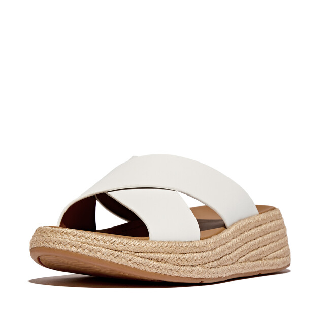 FitFlop F-mode espadrille leather flatform cross slides IV5 large