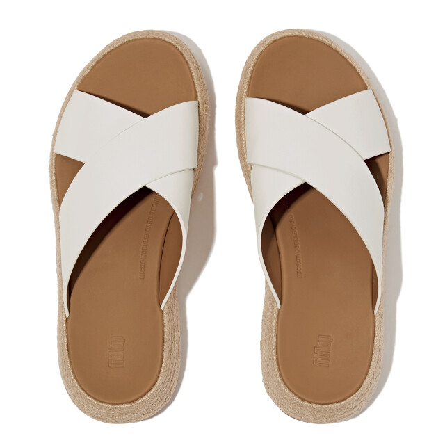 FitFlop F-mode espadrille leather flatform cross slides IV5 large