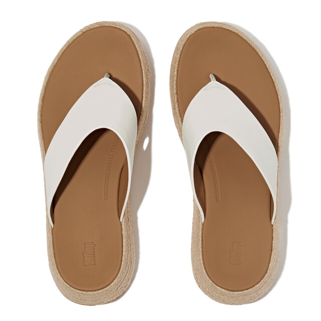 FitFlop F-mode espadrille leather flatform t/post sandals IV6 large