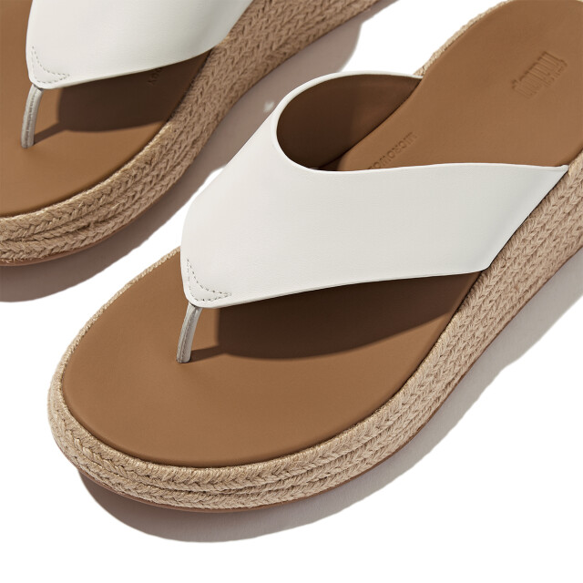 FitFlop F-mode espadrille leather flatform t/post sandals IV6 large