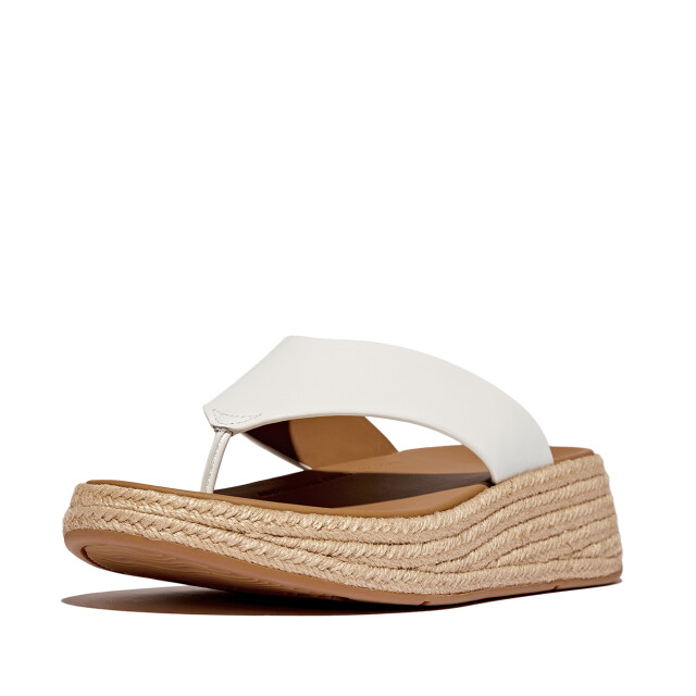 FitFlop F-mode espadrille leather flatform t/post sandals IV6 large